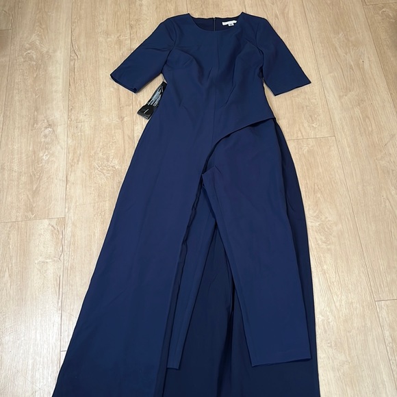 Kay Unger Midnight Blue Davina Maxi Romper Dress, SIZE 8 NEW WITHOUT TAGS. 0718 - Picture 3 of 7